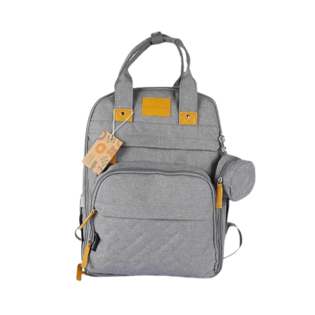 Peekaboo Multiutility Diaper Bag/ Backpack with Pacifier Case Grey