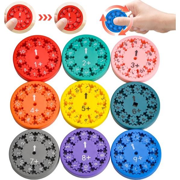 Pibi 2-in-1 Kids Educational Maths Fidget Spinner (Addition & Subraction Addition) 9 Pieces Age- 5 Years & Above