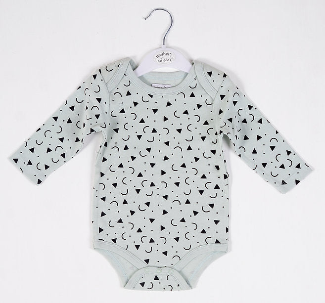 Motherschoice Baby Long Sleeves Onesie Bodysuit Grey/Black IT9137