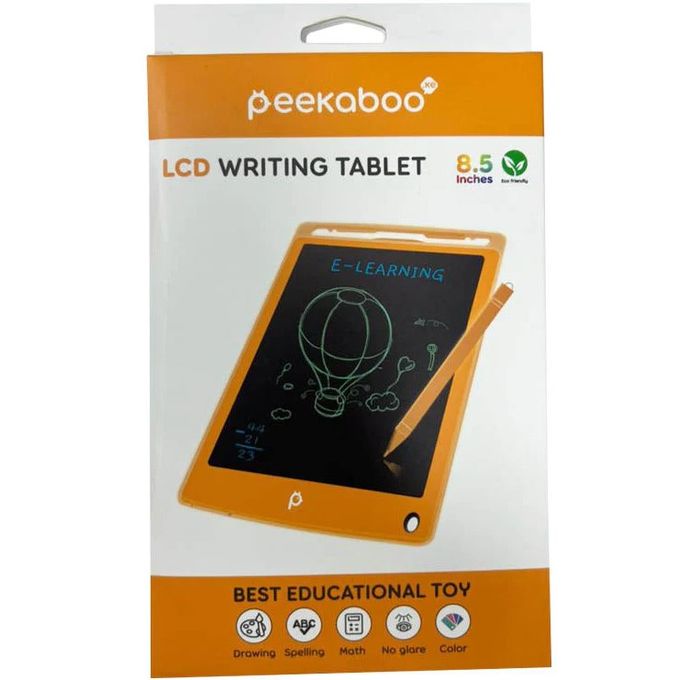 Peekaboo's LCD 8.5 inch Writing Tablet with a Drawing Pad Orange Age- 3 Years & Above