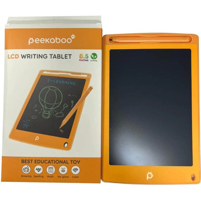 Peekaboo's LCD 8.5 inch Writing Tablet with a Drawing Pad Orange Age- 3 Years & Above