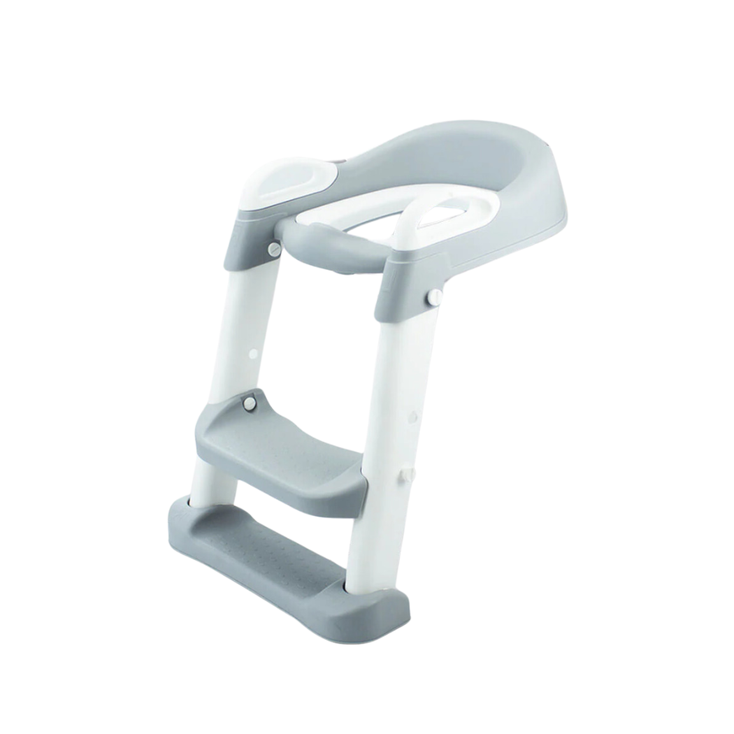 Pibi Step Stool Ladder Foldable Potty Trainer Seat Grey/White Age- 6 Months & Above