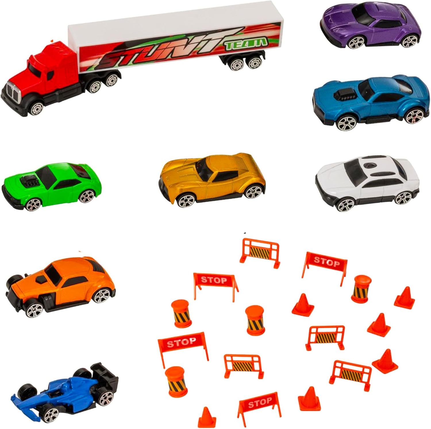 Teamsterz Metro City Auto Transporter + 8 Cars Multicolor Age- 3 Years & Above