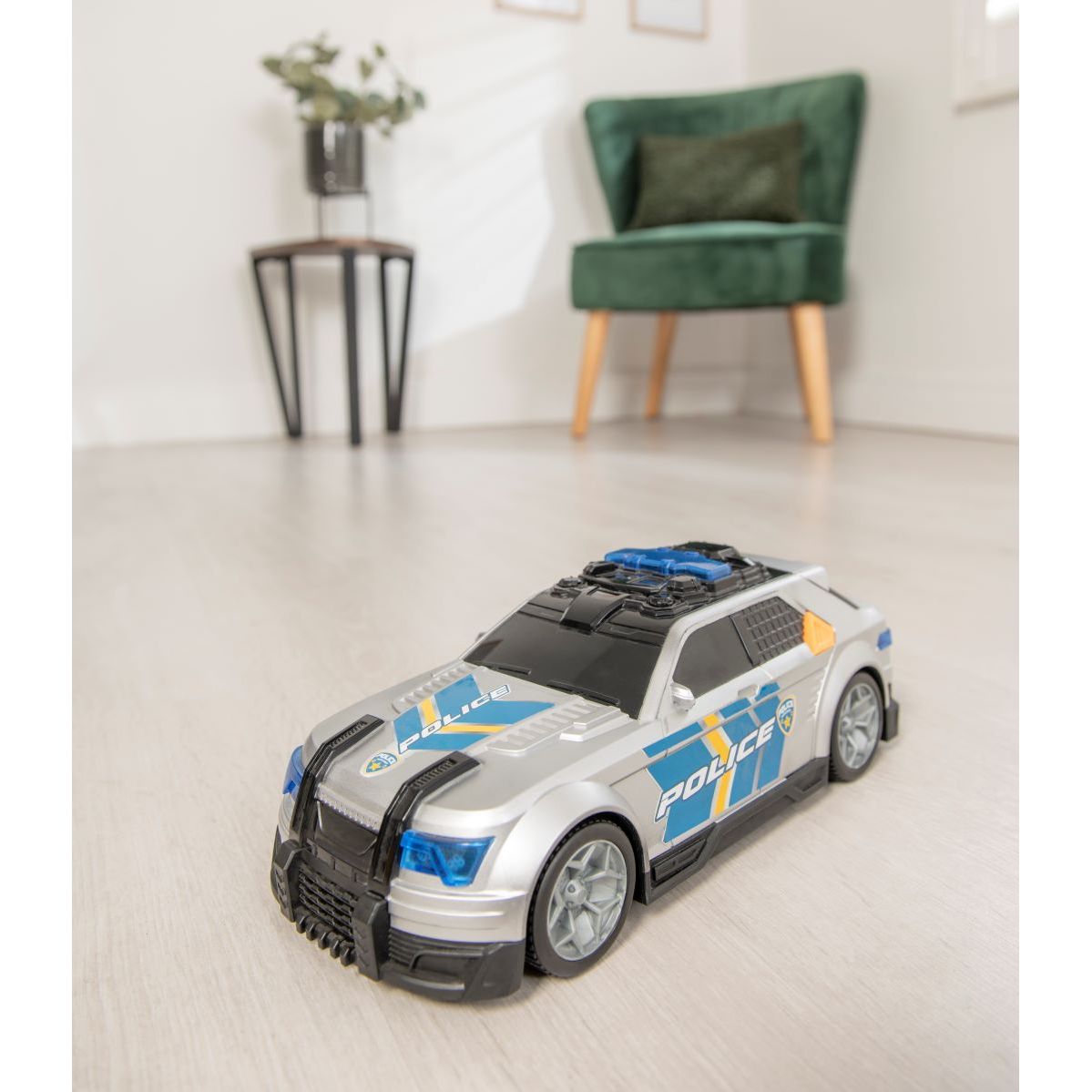 Teamsterz Police Interceptor Car Vehicle Light and Sound Blue/Silver Age- 3 Years & Above