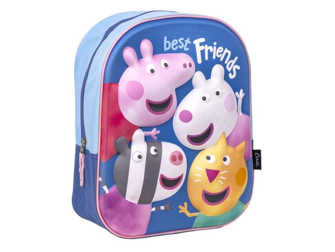 Peppa Pig 3D Printed Design Best Friends Backpack 4342 Age- 3 Years & Above	