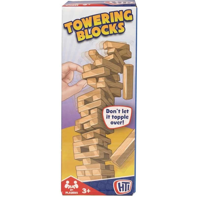 HTI Toys 48-Pieces Towering Blocks Natural Brown Age-3 Years & Above