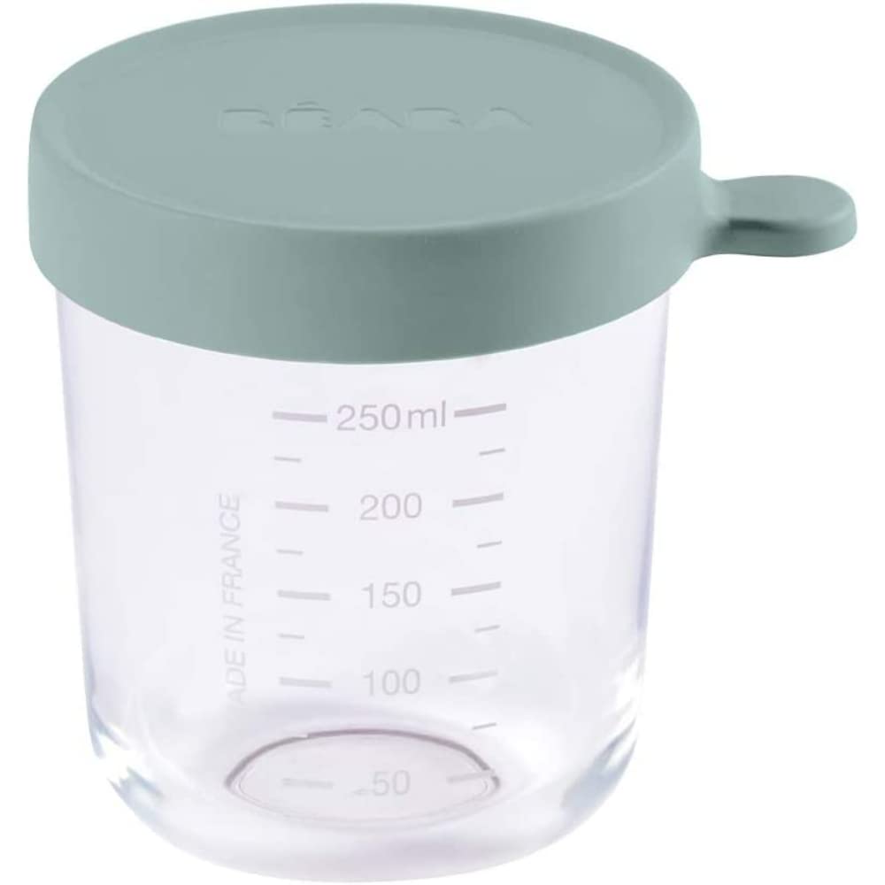 Béaba Glass Storage Jar 250ml Eucalyptus Age- Newborn & Above