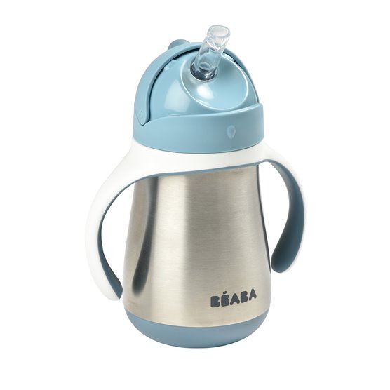 Beaba Stainless Steel Straw Cup Windy Blue Age- 8 Months & Above