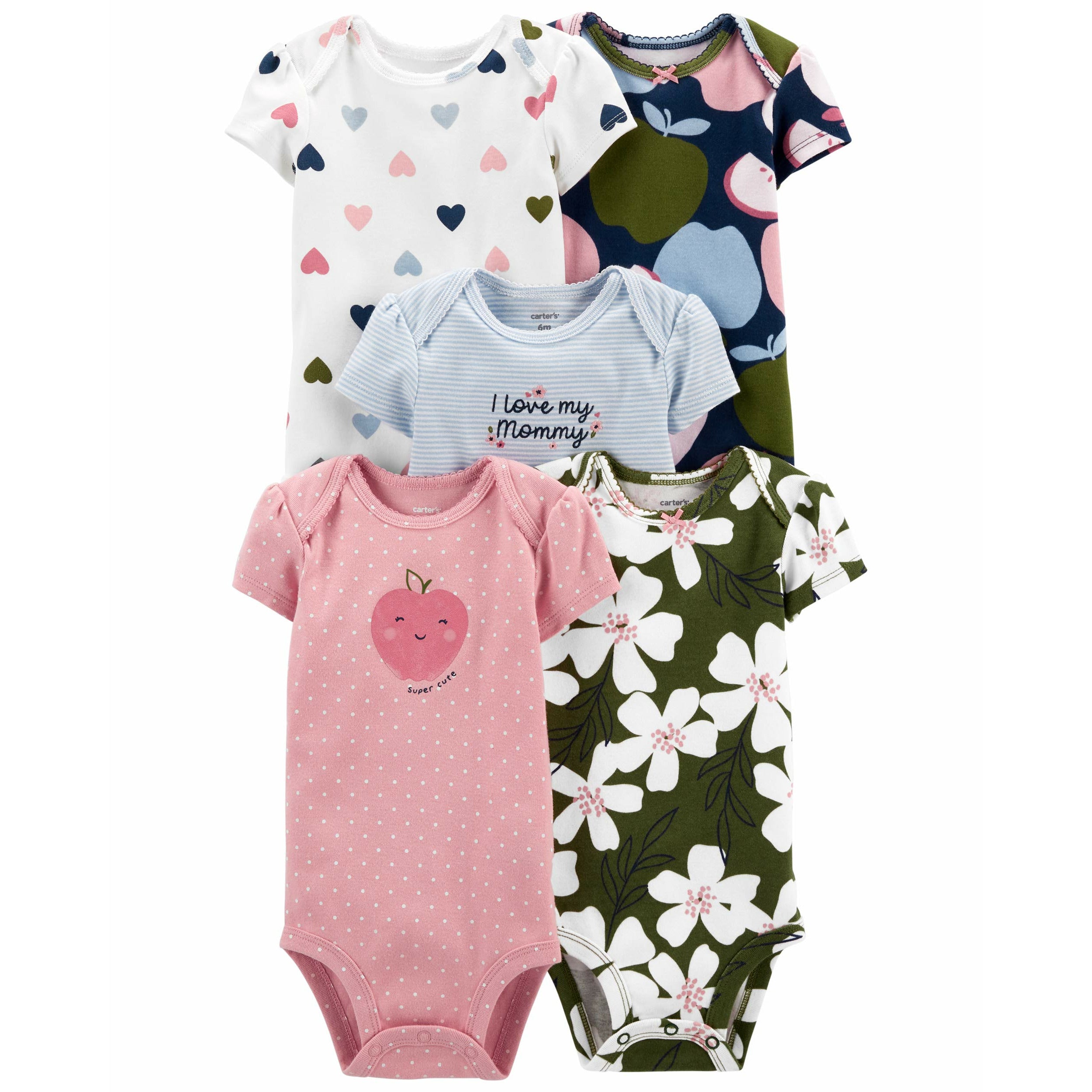 Carter's Baby Girls 4-Pk. Printed Long-Sleeve Bodysuits