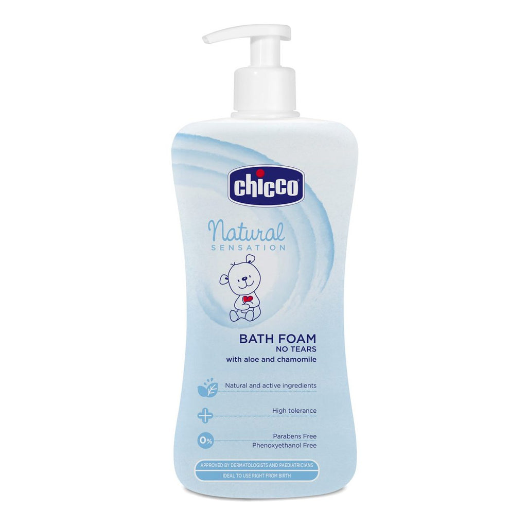 Chicco Natural Sensation Bath Foam No Tears 500ml Age- Newborn & Above