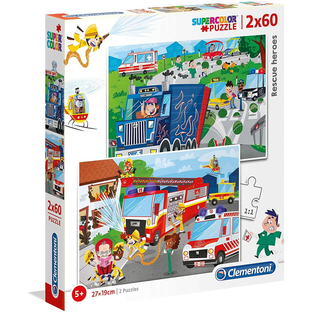 Clementoni Rescue Heros Puzzle 2 x 60 Pieces 5Y+