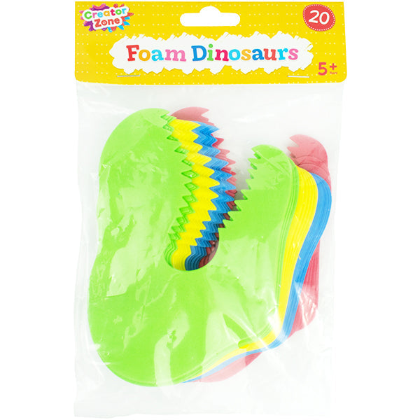 Creator Zone Assorted Colours Foam Dinosaurs 20 Pack Age-3 Years & Above