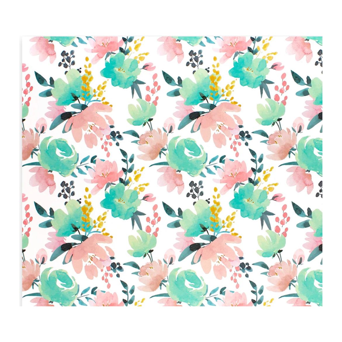 Pibi Floral Gift Wrapping Paper 50 x 70 cm Pink/Green - Peekaboo