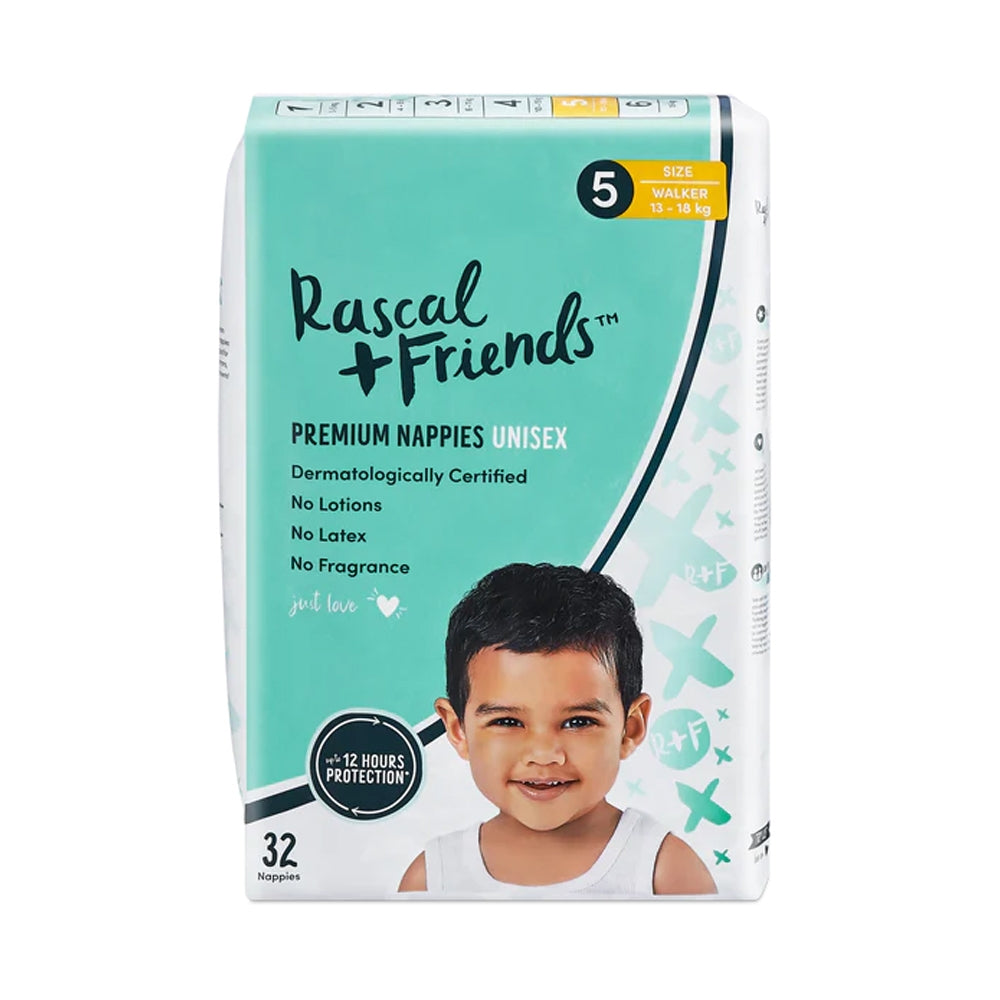 Rascal + Friends Premium Diapers, Unisex, Sizes 1-3, 29-38 Count 