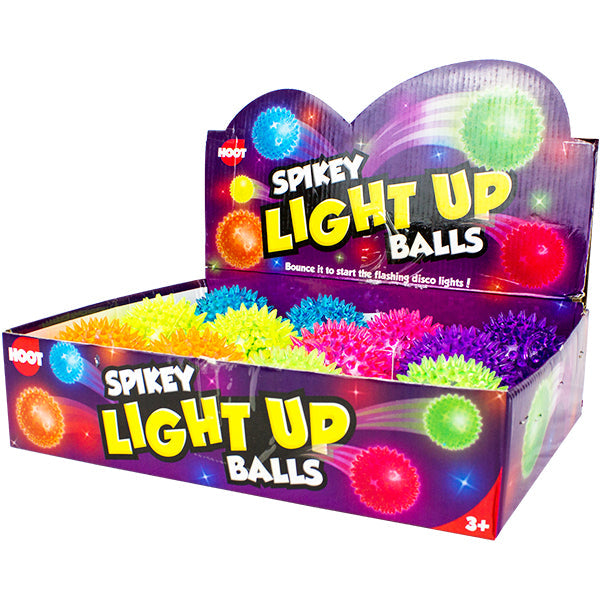 Hoot Spikey Light Up Balls Assorted Colours Cdu Age-3 Years & Above