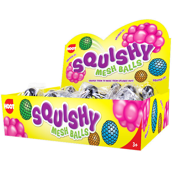 Hoot Squishy Mesh Ball Assorted Colours Cdu Age-3 Years & Above