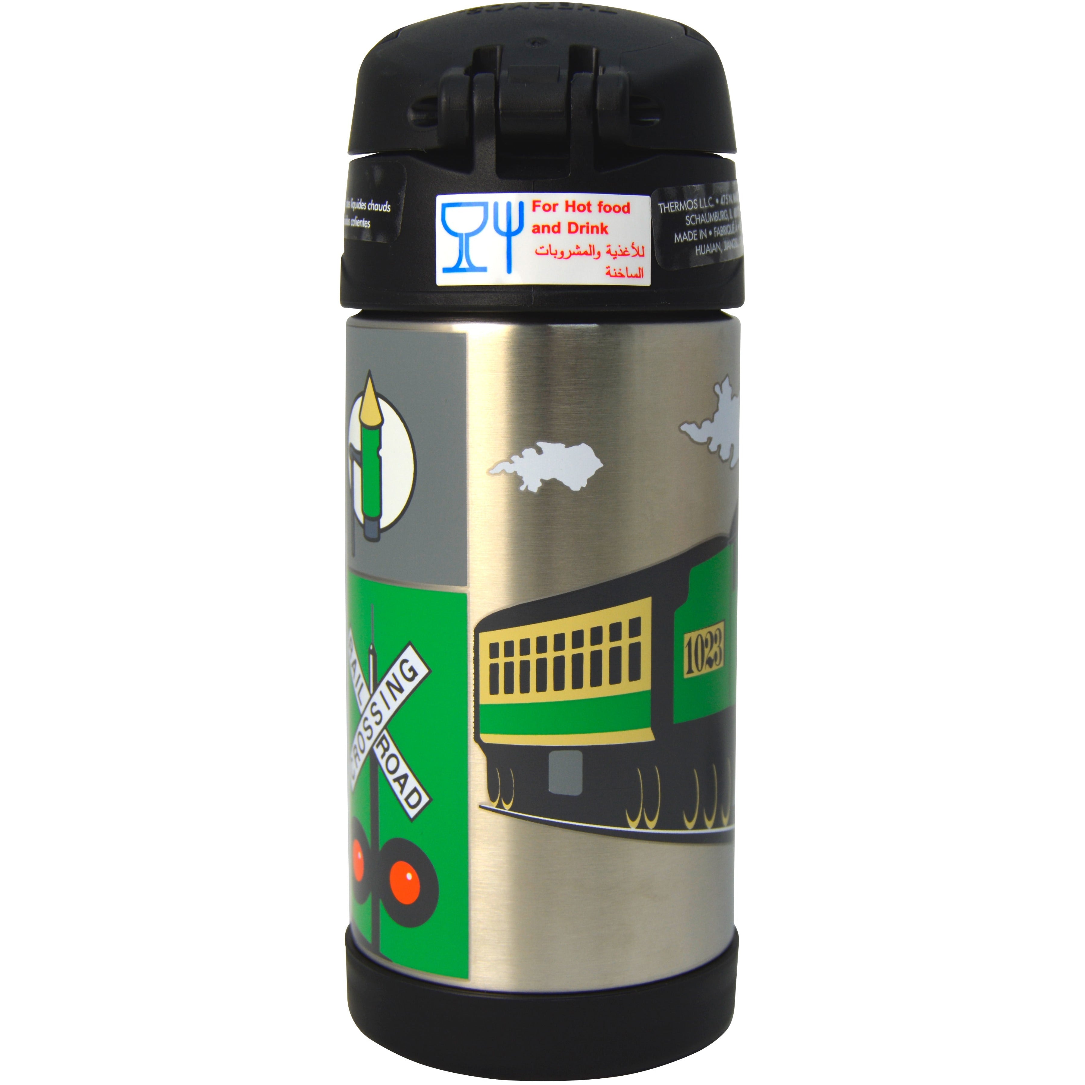  Baby thermos with straw 355 ml train - Stainless