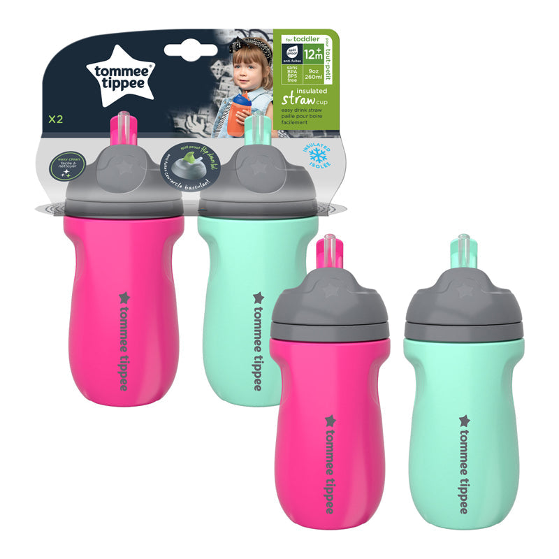 TOMMEE TIPPEE 9OZ INSULATED SPORTEE TODDLER WATER BOTTLE W/ HANDLE