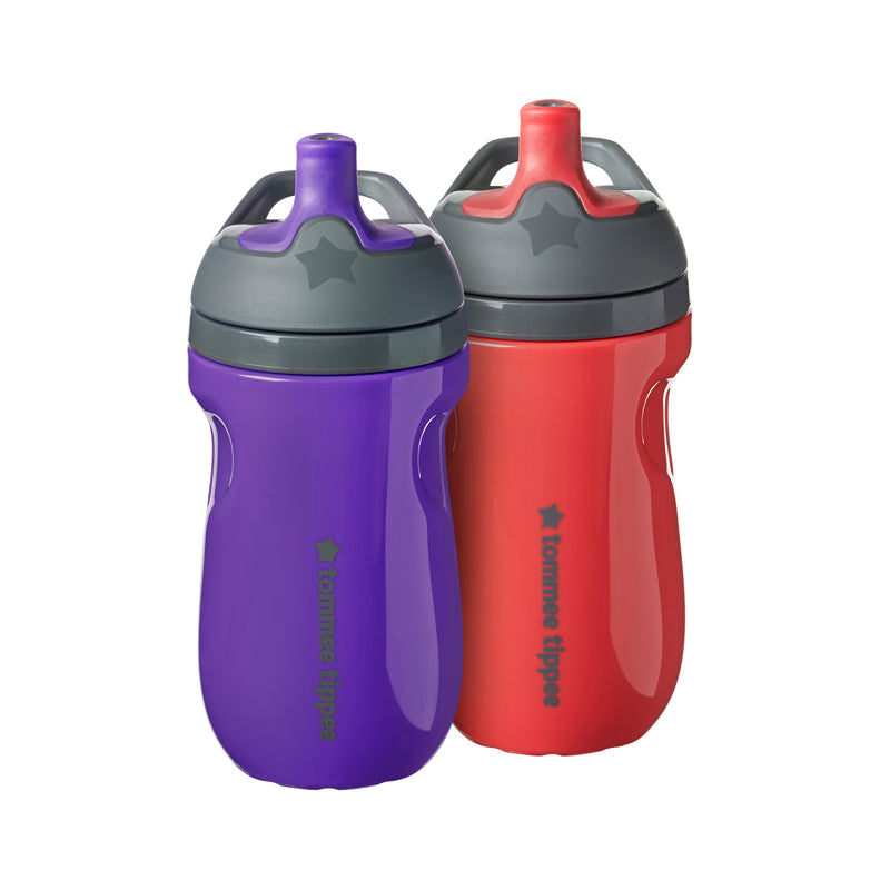 Tommee Tippee Insulated Sportee Water Bottle with Handle Pack of 2 Purple Raspberry Age- 12 Months & Above