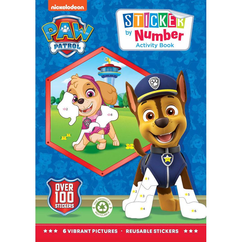 Paw Patrol Sticker By Number Activity Book Age-3 Years & Above - Peekaboo