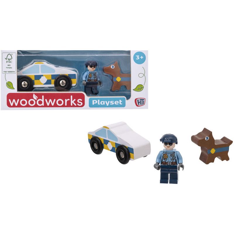 HTI Unique Occupation Wooden Playset (One Doll+Vehicle) Assorted Age-3 Years & Above